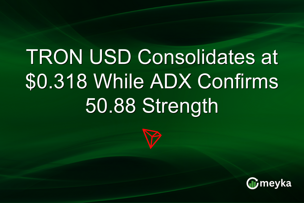 TRON USD Consolidates at $0.318 While ADX Confirms 50.88 Strength
