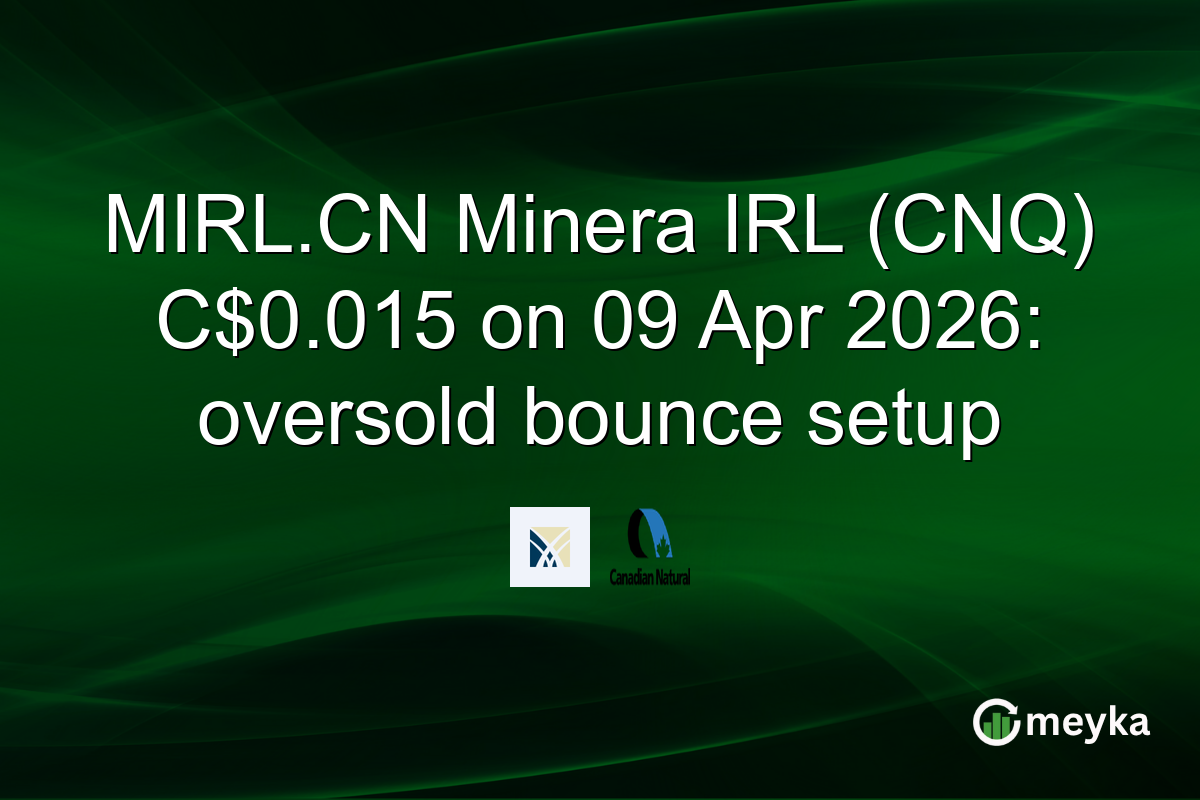 MIRL.CN Minera IRL (CNQ) C$0.015 on 09 Apr 2026: oversold bounce setup