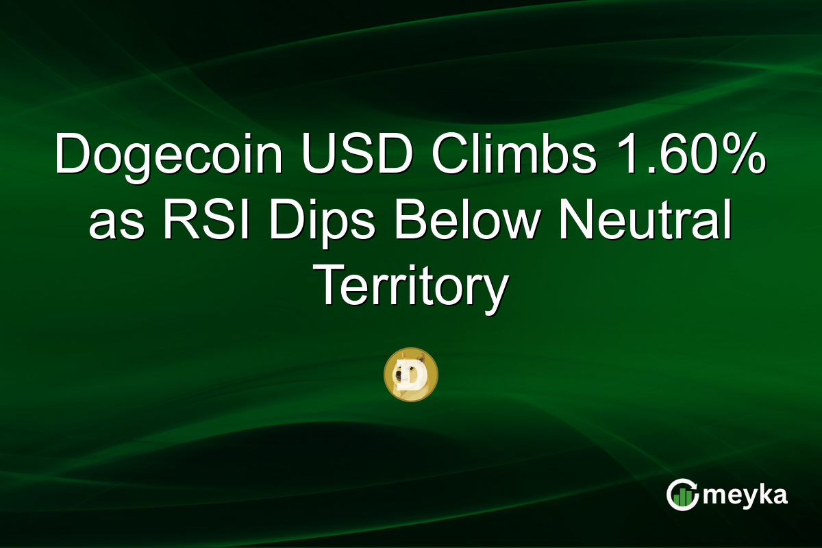 Dogecoin USD Climbs 1.60% as RSI Dips Below Neutral Territory