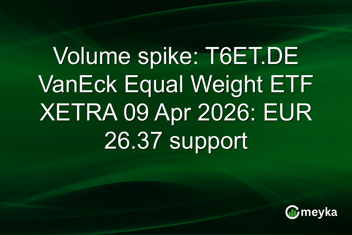 Volume spike: T6ET.DE VanEck Equal Weight ETF XETRA 09 Apr 2026: EUR 26.37 support