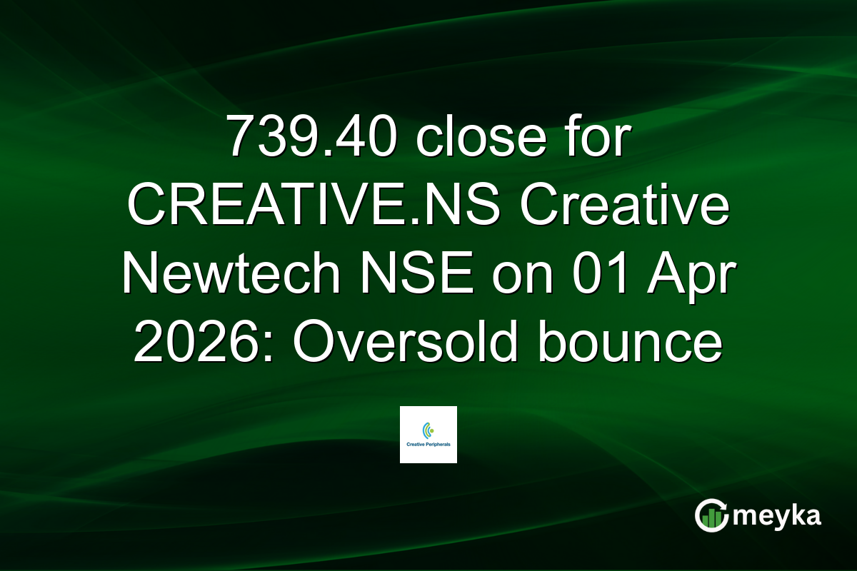 739.40 close for CREATIVE.NS Creative Newtech NSE on 01 Apr 2026: Oversold bounce