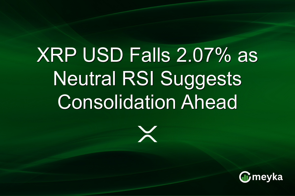 XRP USD Falls 2.07% as Neutral RSI Suggests Consolidation Ahead