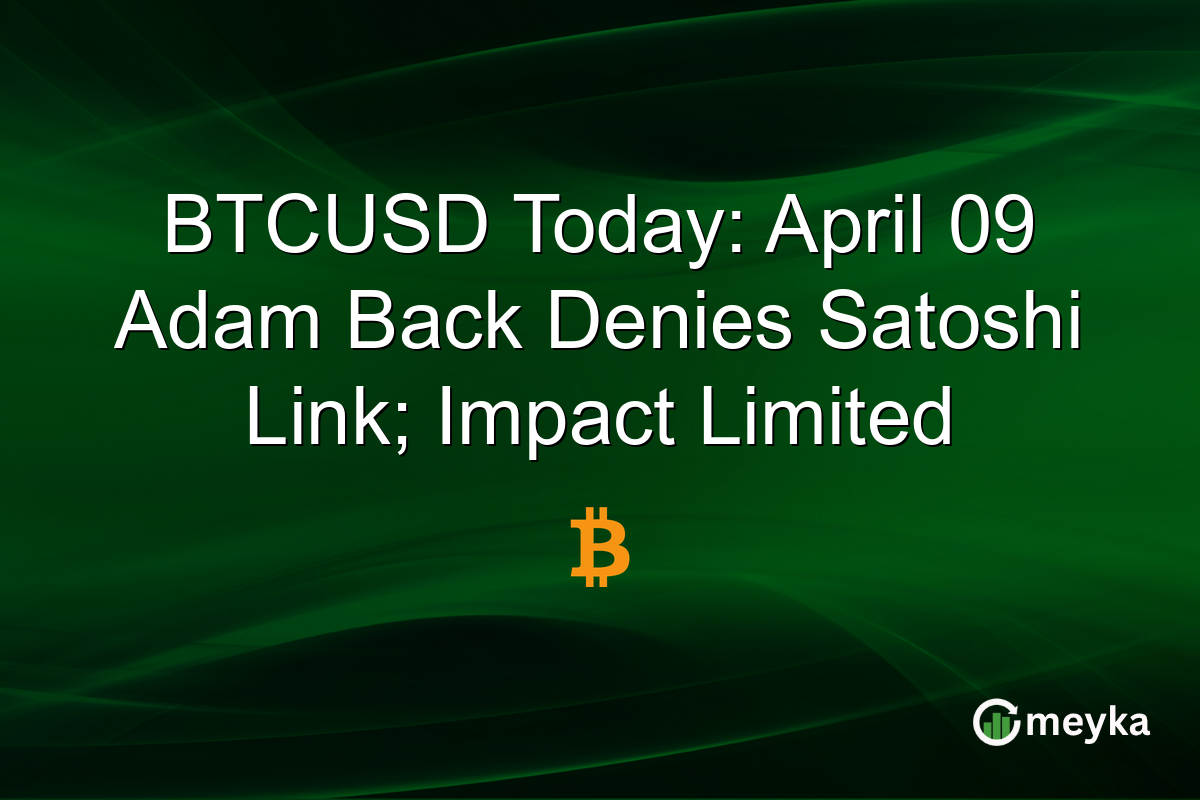 BTCUSD Today: April 09 Adam Back Denies Satoshi Link; Impact Limited