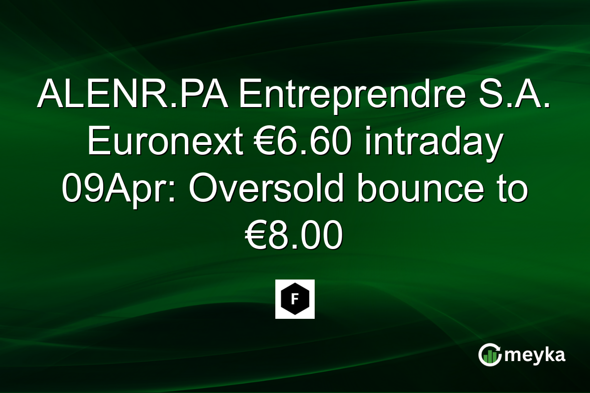 ALENR.PA Entreprendre S.A. Euronext €6.60 intraday 09Apr: Oversold bounce to €8.00