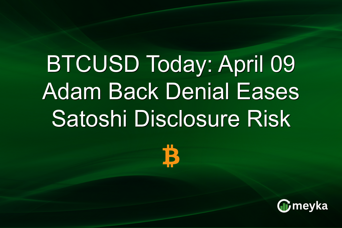 BTCUSD Today: April 09 Adam Back Denial Eases Satoshi Disclosure Risk