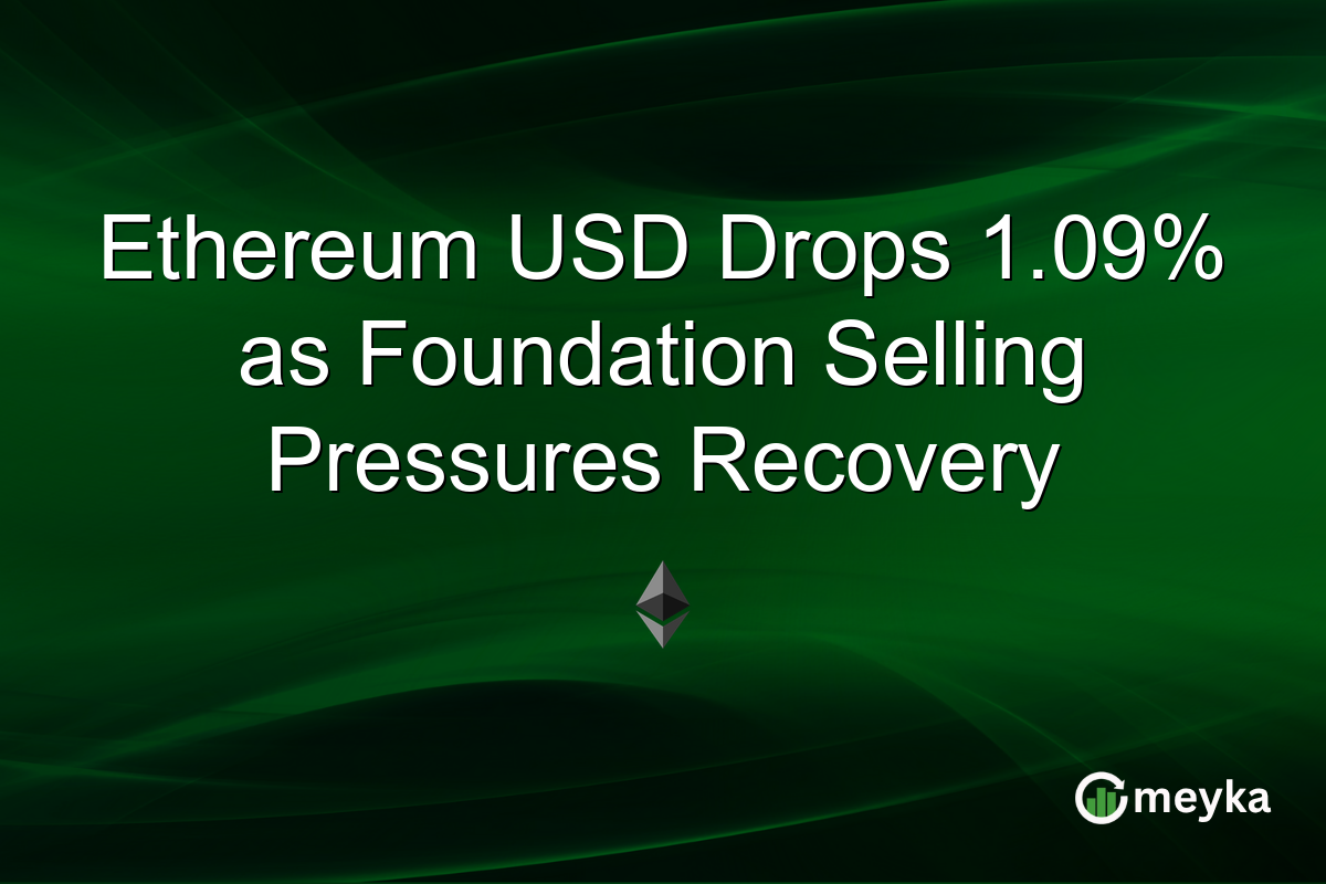 Ethereum USD Drops 1.09% as Foundation Selling Pressures Recovery