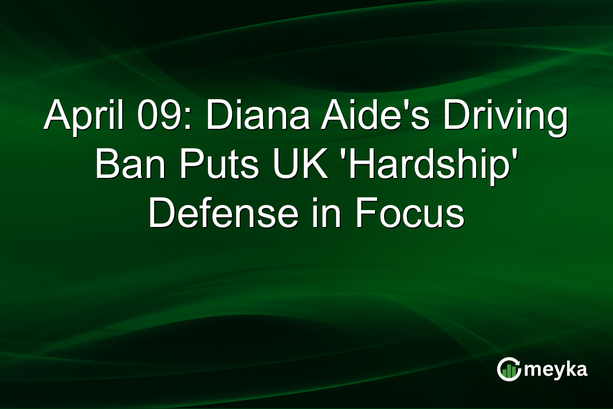 April 09: Diana Aide’s Driving Ban Puts UK ‘Hardship’ Defense in Focus