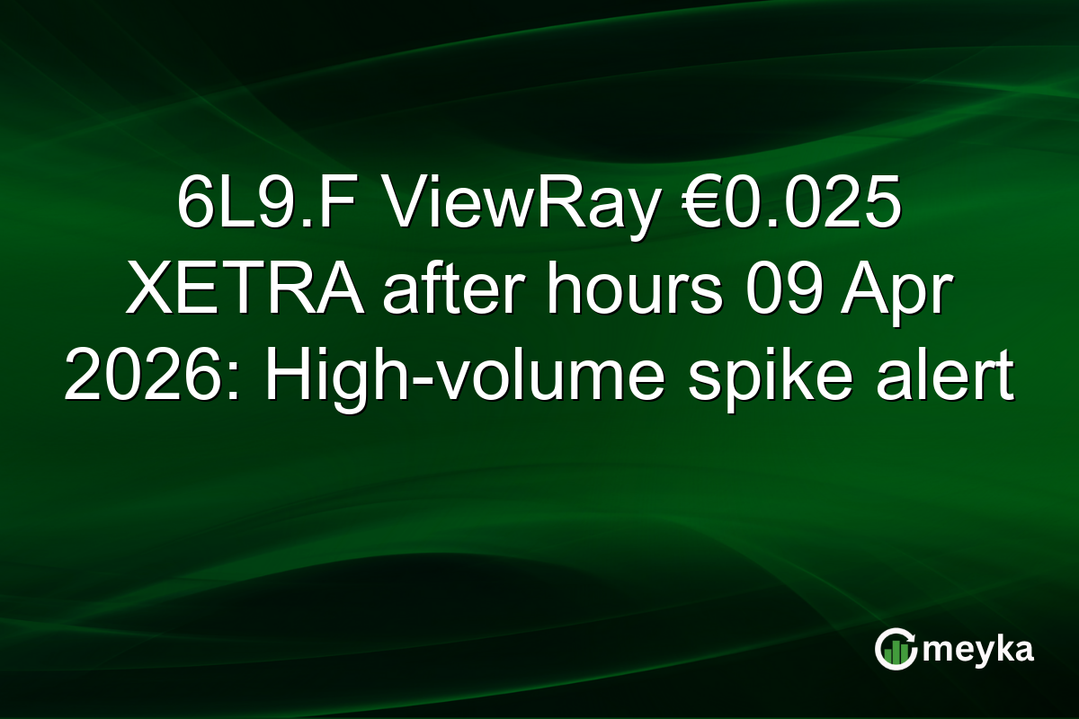 6L9.F ViewRay €0.025 XETRA after hours 09 Apr 2026: High-volume spike alert