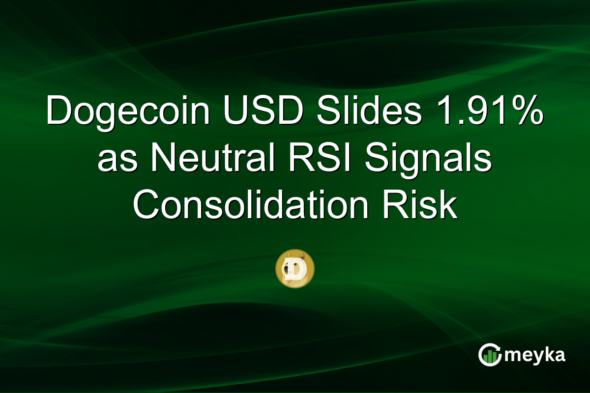 Dogecoin USD Slides 1.91% as Neutral RSI Signals Consolidation Risk