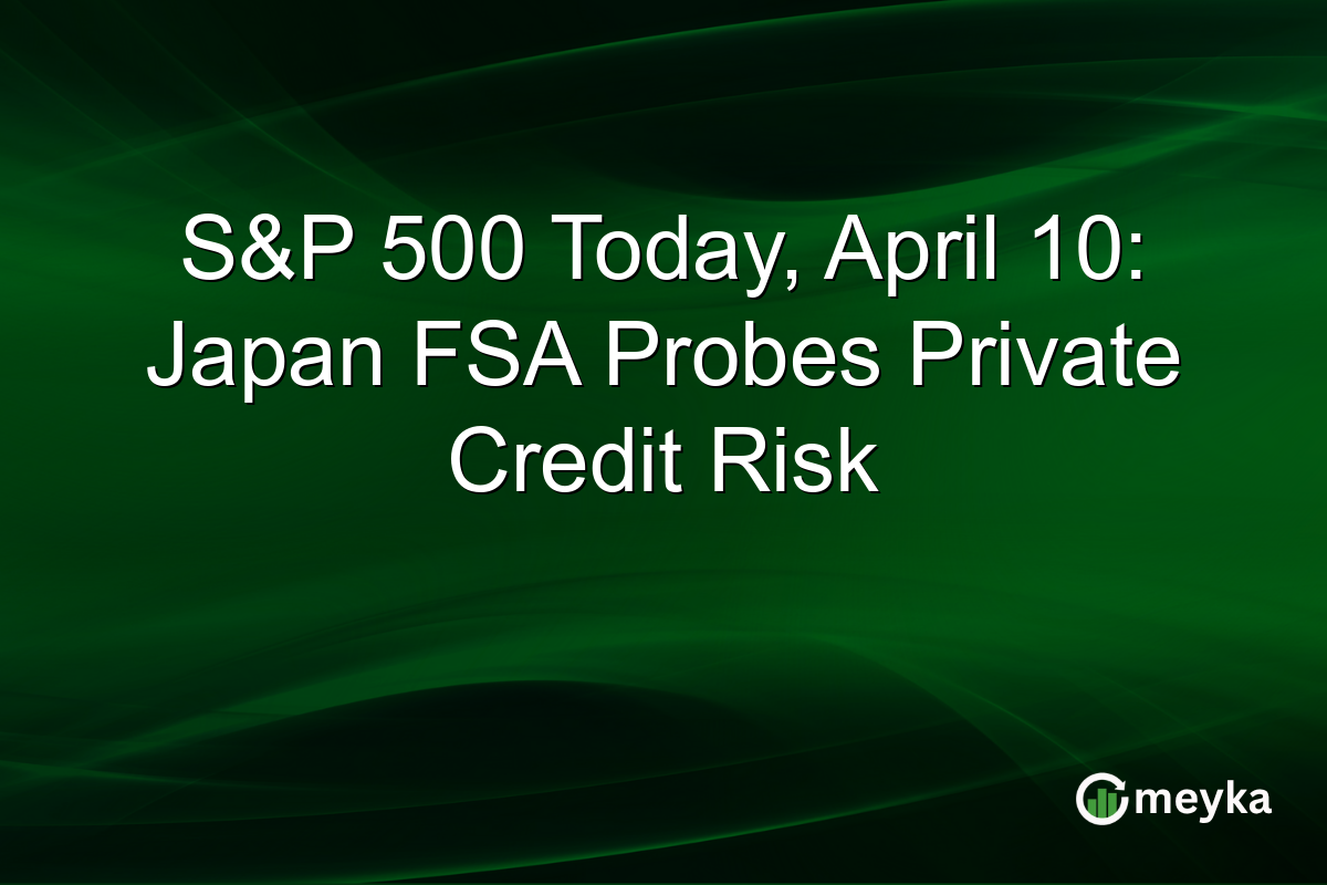 S&P 500 Today, April 10: Japan FSA Probes Private Credit Risk