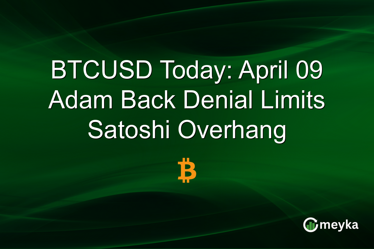 BTCUSD Today: April 09 Adam Back Denial Limits Satoshi Overhang