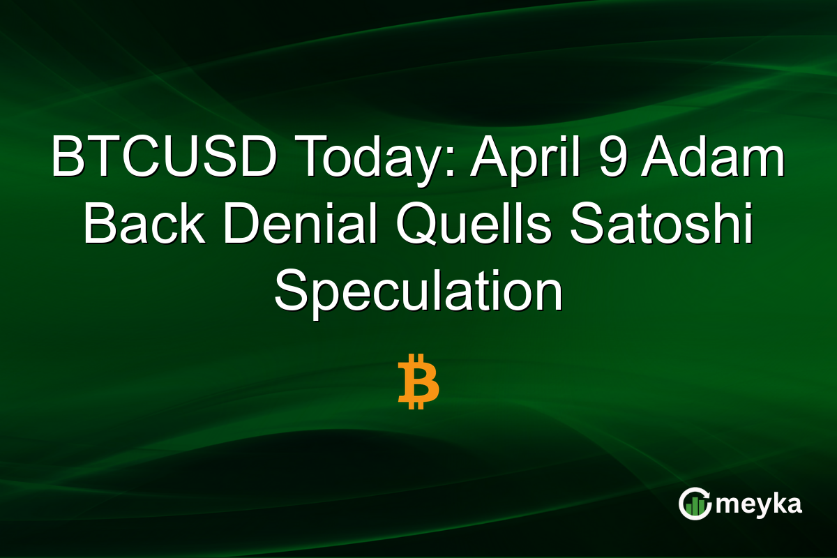 BTCUSD Today: April 9 Adam Back Denial Quells Satoshi Speculation