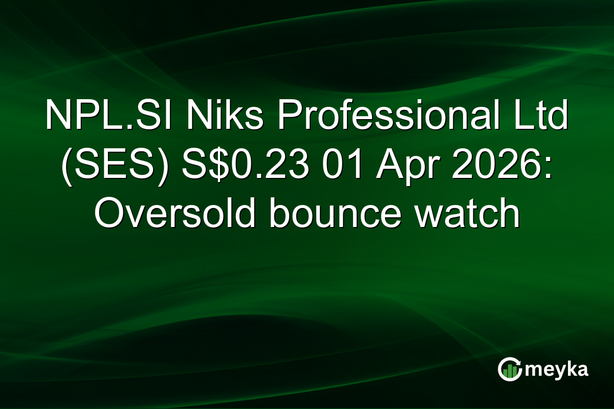 NPL.SI Niks Professional Ltd (SES) S$0.23 01 Apr 2026: Oversold bounce watch