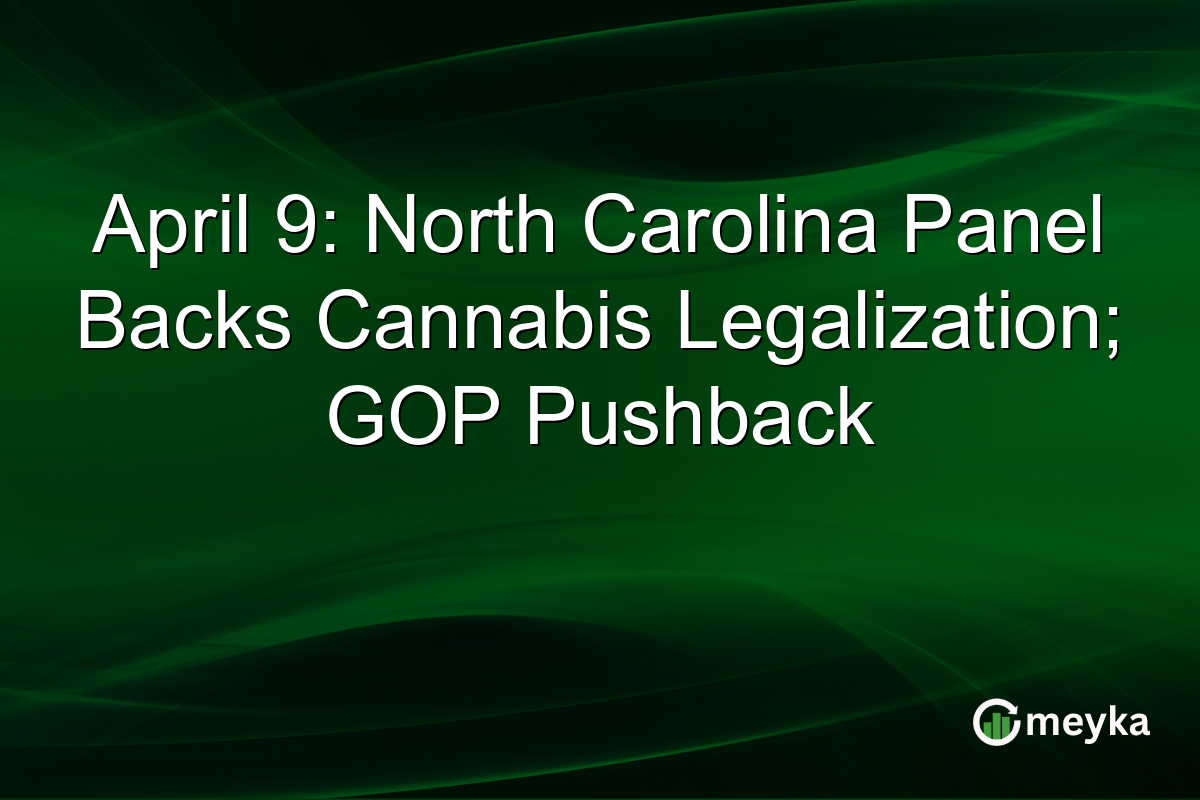 April 9: North Carolina Panel Backs Cannabis Legalization; GOP Pushback