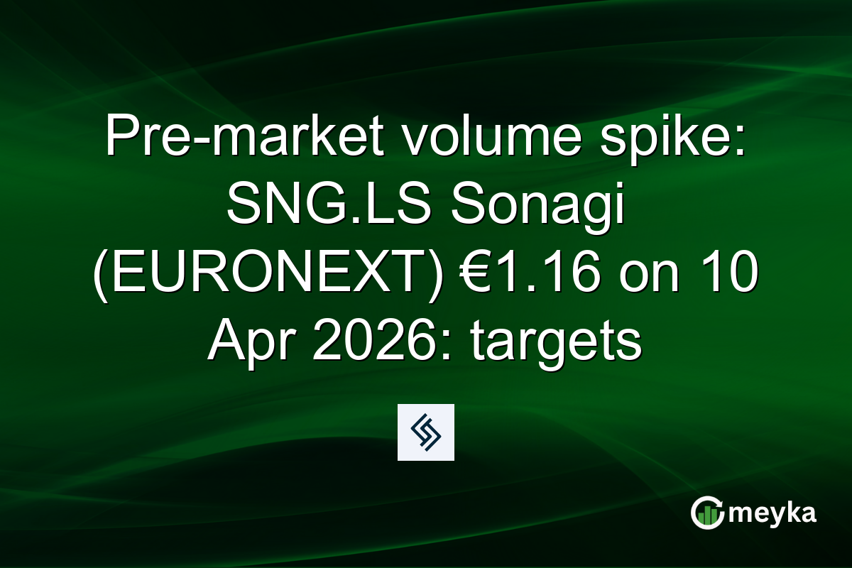 Pre-market volume spike: SNG.LS Sonagi (EURONEXT) €1.16 on 10 Apr 2026: targets