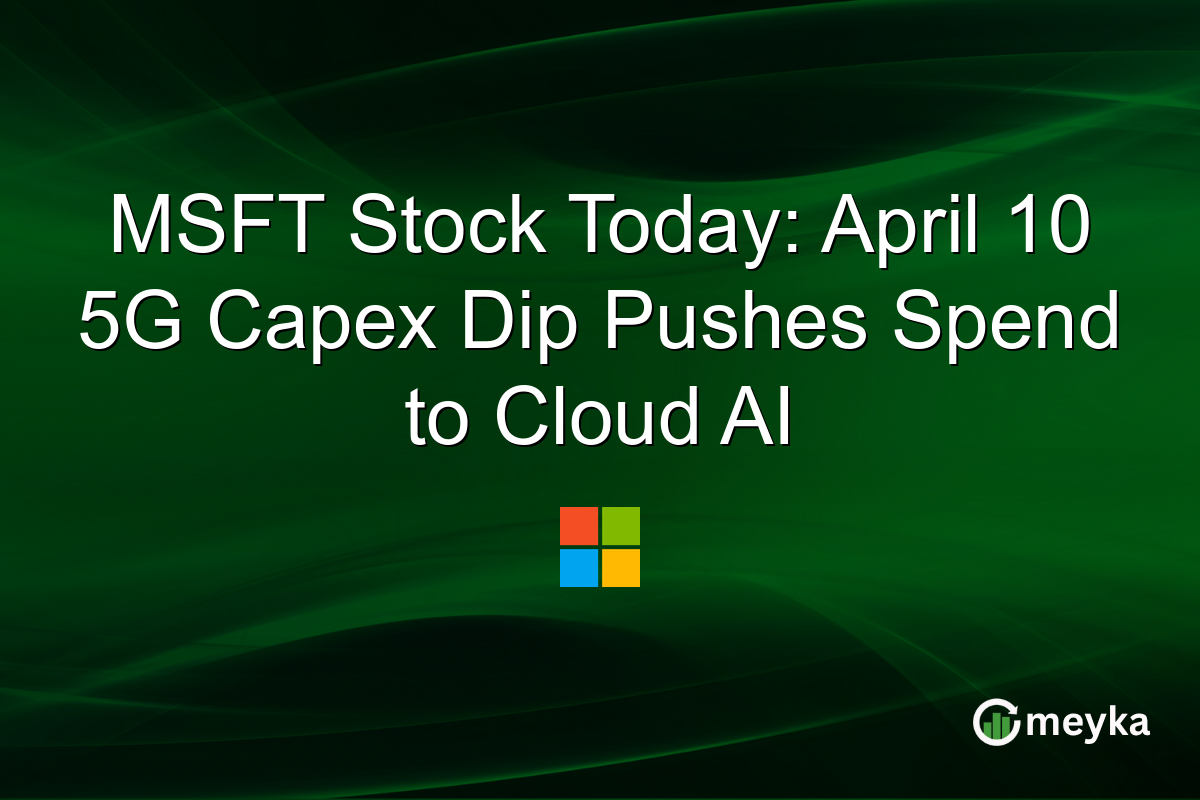 MSFT Stock Today: April 10 5G Capex Dip Pushes Spend to Cloud AI