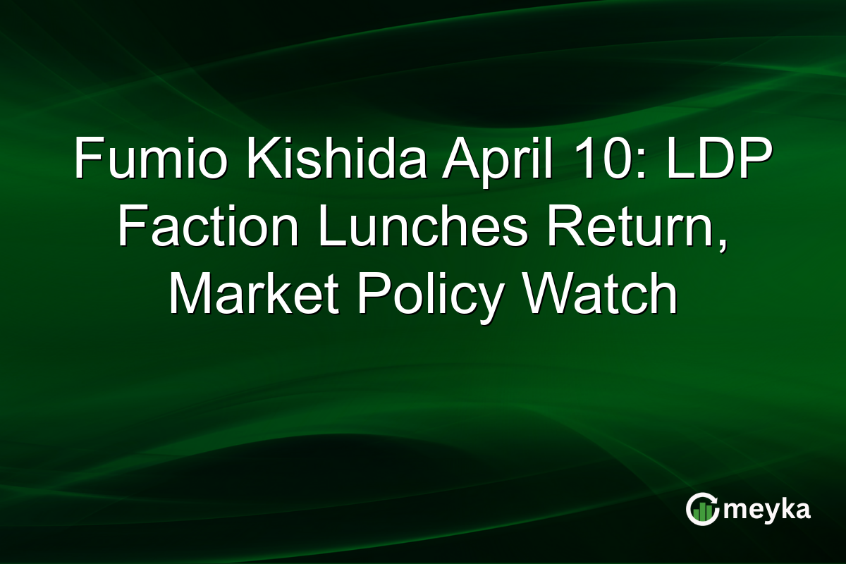 Fumio Kishida April 10: LDP Faction Lunches Return, Market Policy Watch