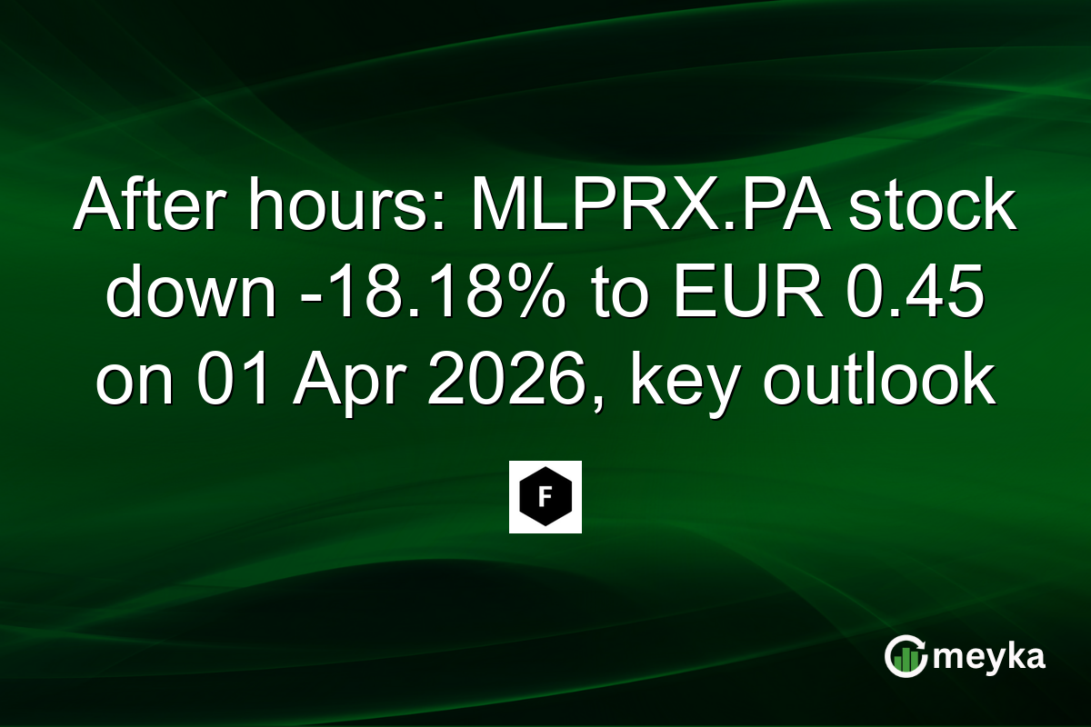 After hours: MLPRX.PA stock down -18.18% to EUR 0.45 on 01 Apr 2026, key outlook