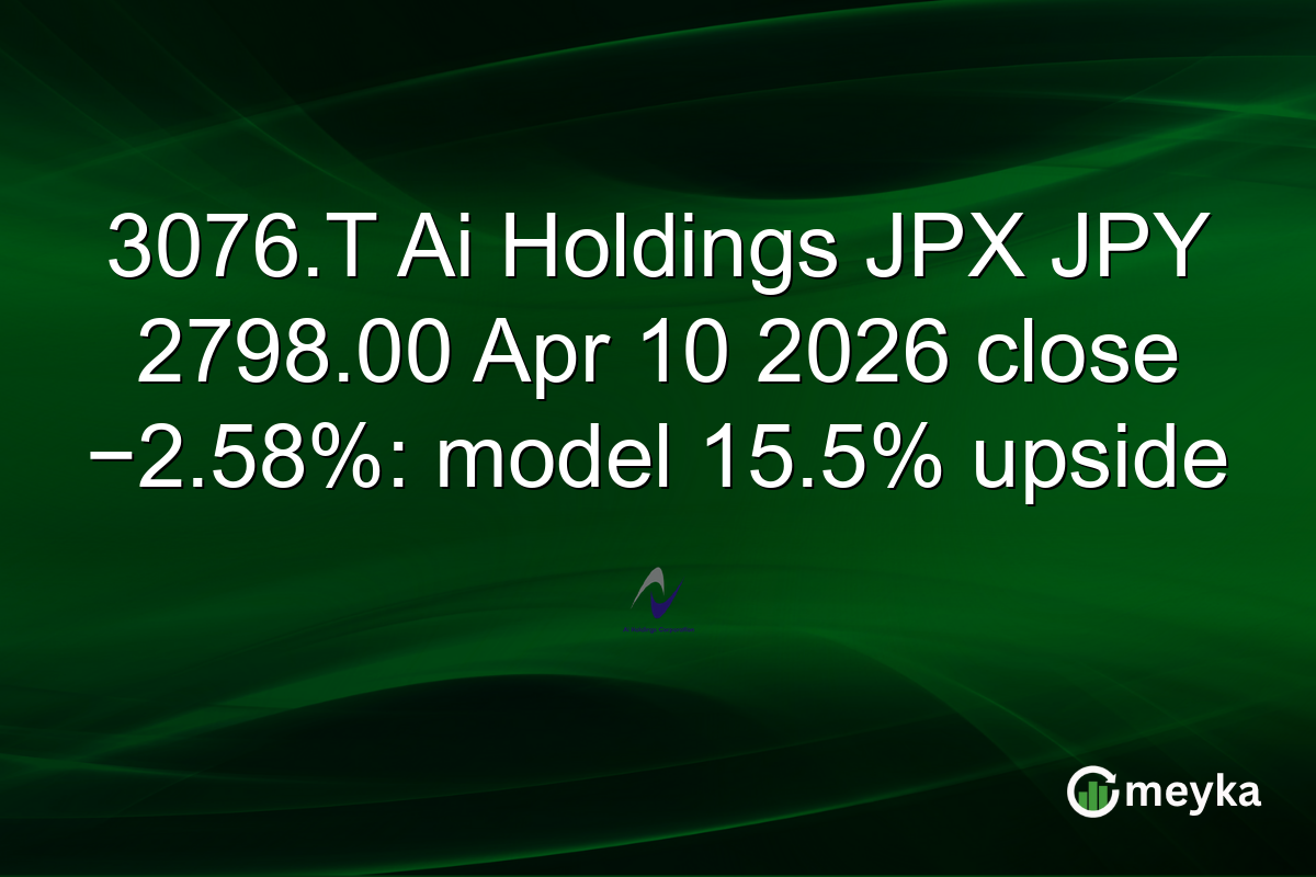 3076.T Ai Holdings JPX JPY 2798.00 Apr 10 2026 close −2.58%: model 15.5% upside