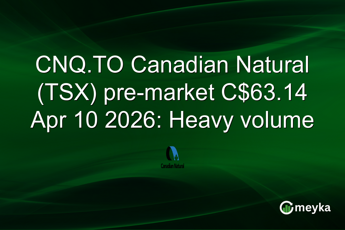 CNQ.TO Canadian Natural (TSX) pre-market C$63.14 Apr 10 2026: Heavy volume
