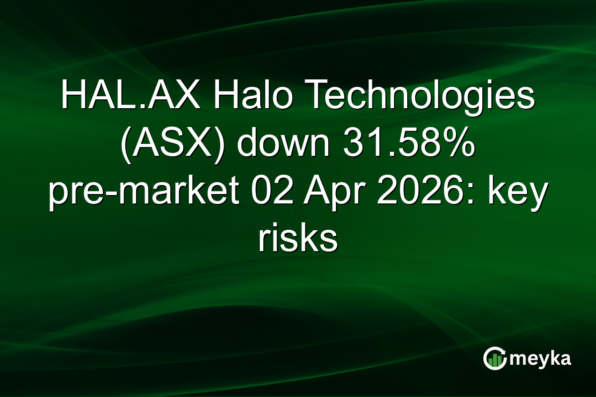 HAL.AX Halo Technologies (ASX) down 31.58% pre-market 02 Apr 2026: key risks