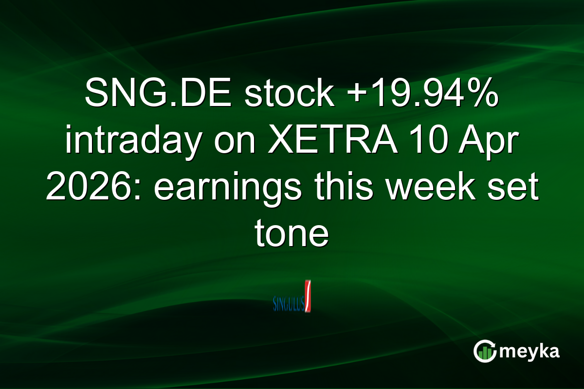 SNG.DE stock +19.94% intraday on XETRA 10 Apr 2026: earnings this week set tone