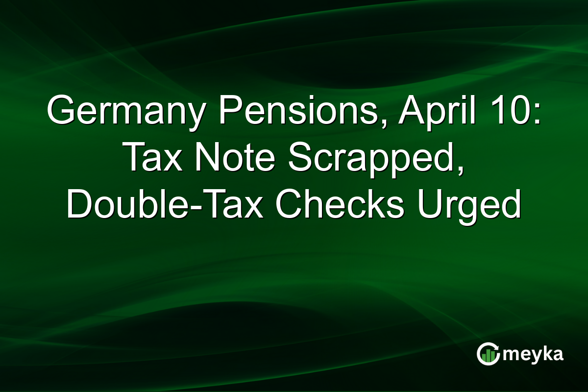 Germany Pensions, April 10: Tax Note Scrapped, Double-Tax Checks Urged