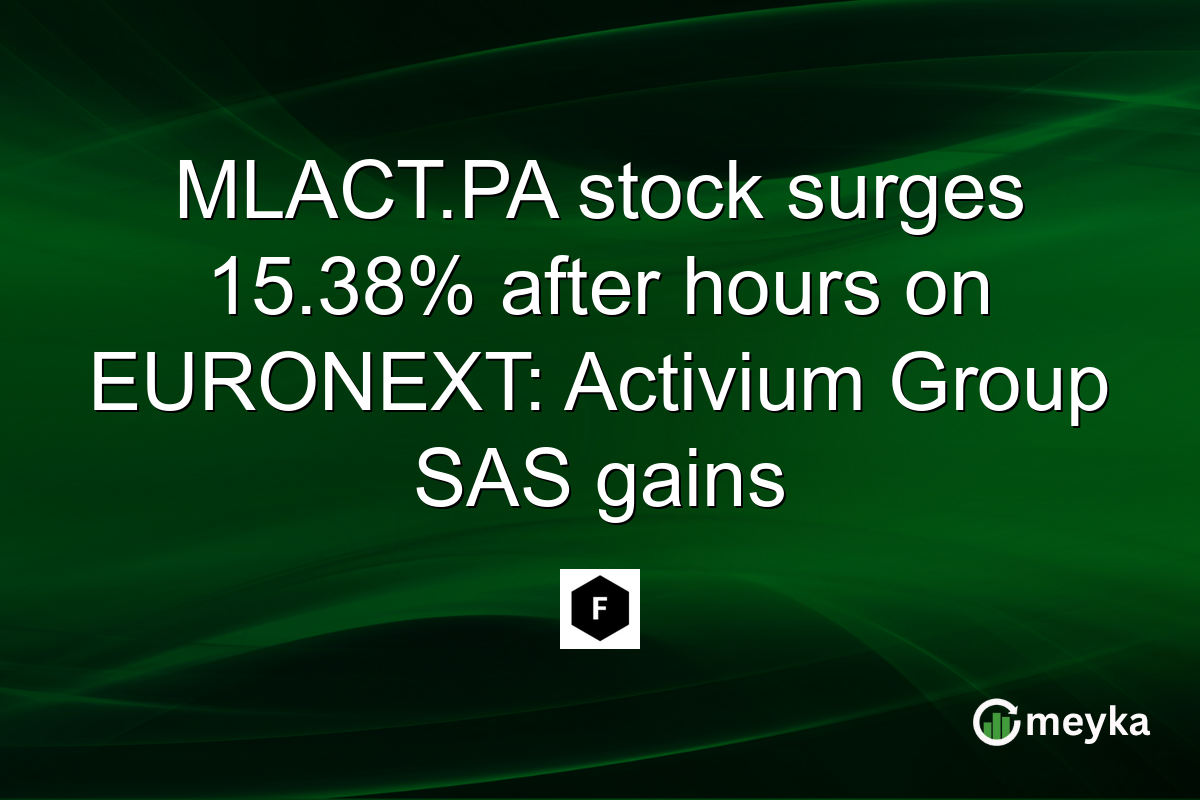 MLACT.PA stock surges 15.38% after hours on EURONEXT: Activium Group SAS gains