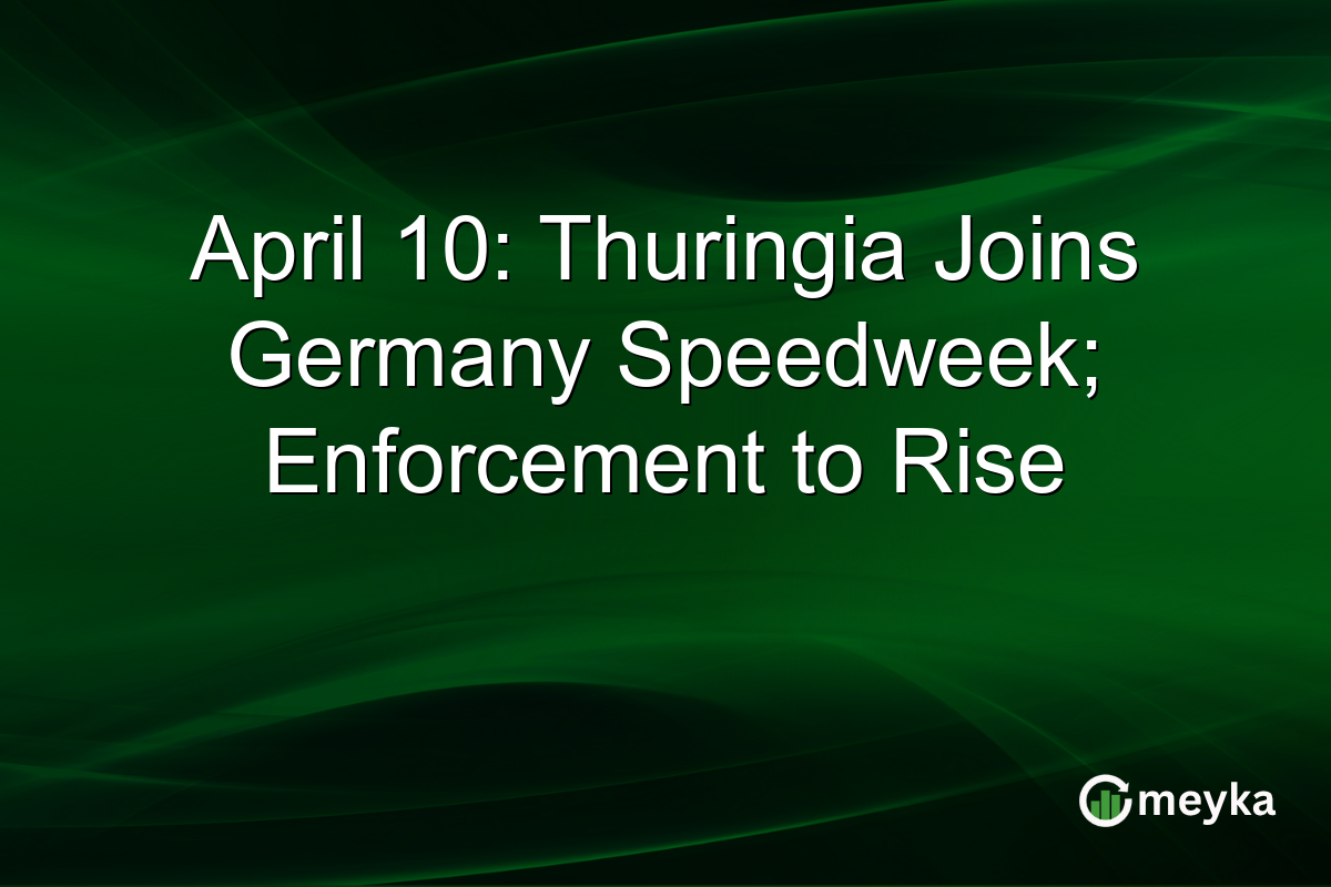 April 10: Thuringia Joins Germany Speedweek; Enforcement to Rise