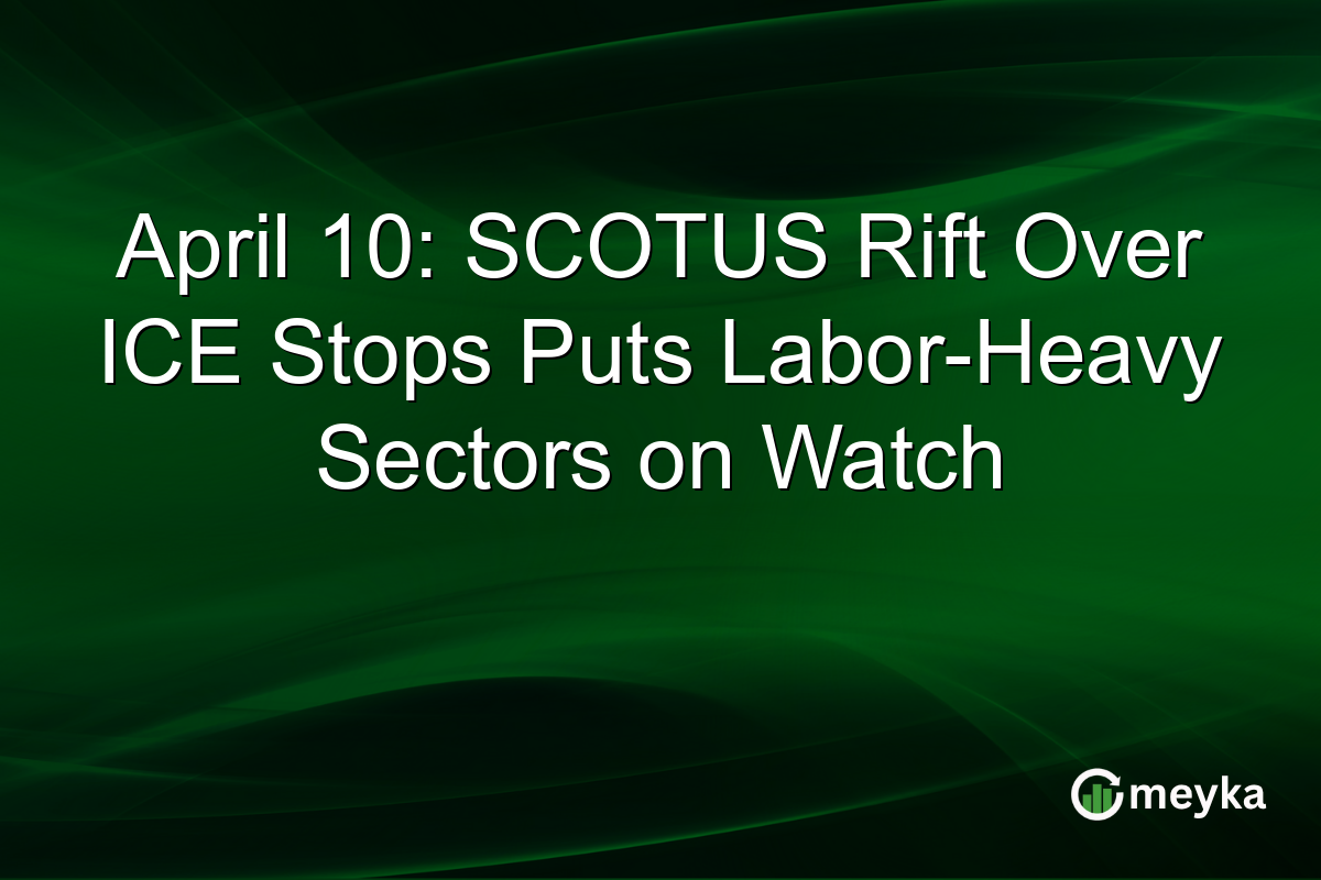 April 10: SCOTUS Rift Over ICE Stops Puts Labor-Heavy Sectors on Watch