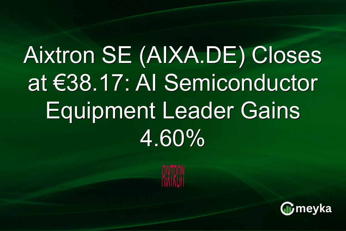 Aixtron SE (AIXA.DE) Closes at €38.17: AI Semiconductor Equipment Leader Gains 4.60%