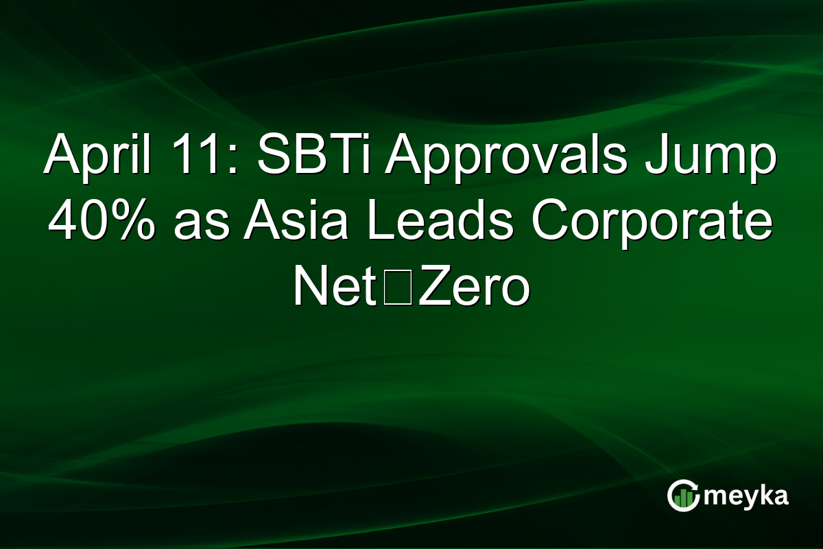 April 11: SBTi Approvals Jump 40% as Asia Leads Corporate Net‑Zero