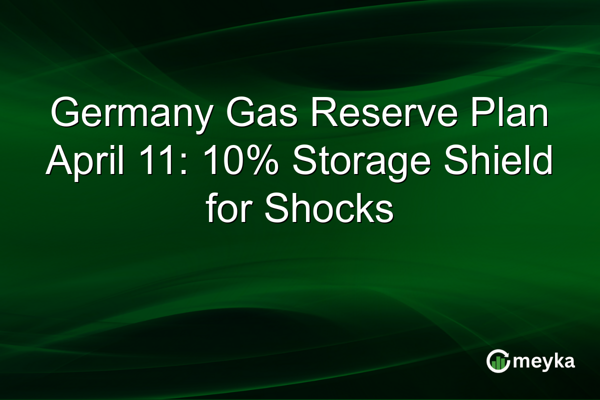 Germany Gas Reserve Plan April 11: 10% Storage Shield for Shocks