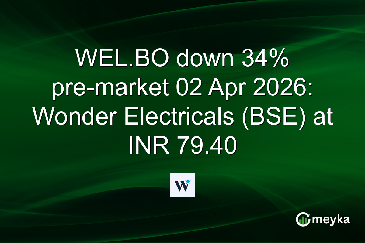 WEL.BO down 34% pre-market 02 Apr 2026: Wonder Electricals (BSE) at INR 79.40