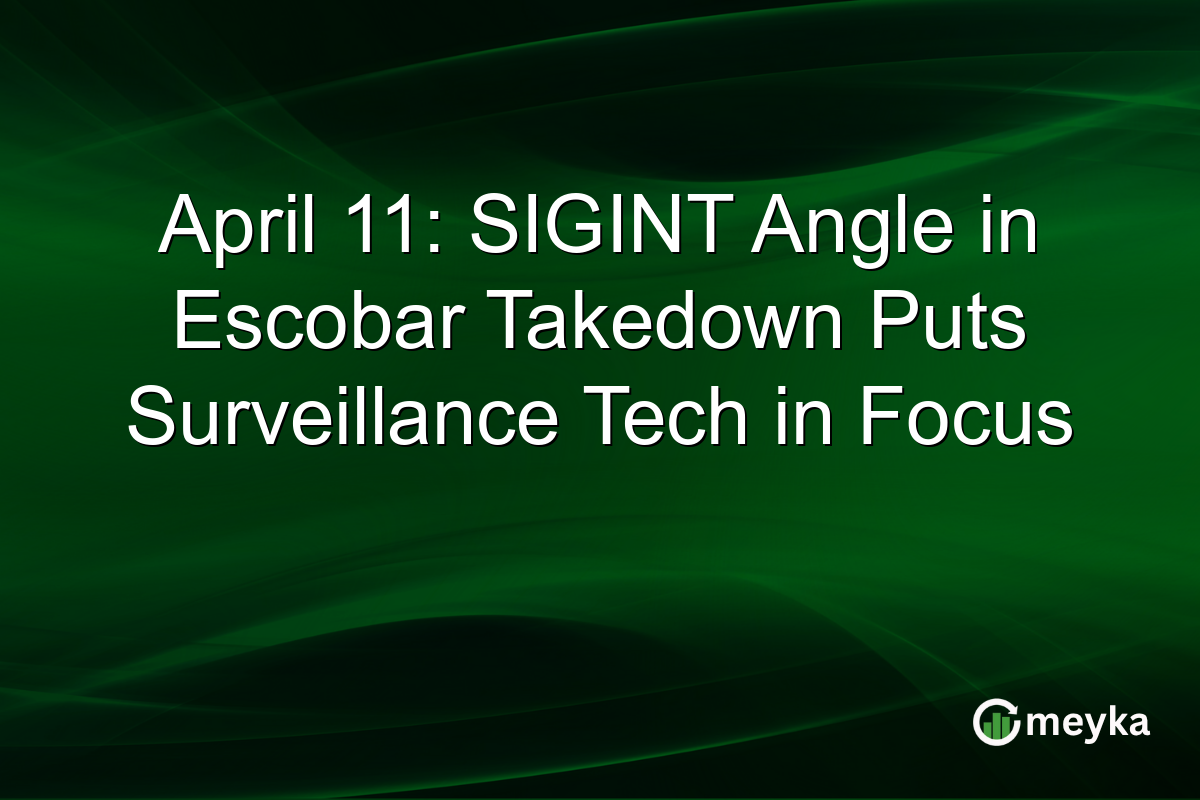 April 11: SIGINT Angle in Escobar Takedown Puts Surveillance Tech in Focus