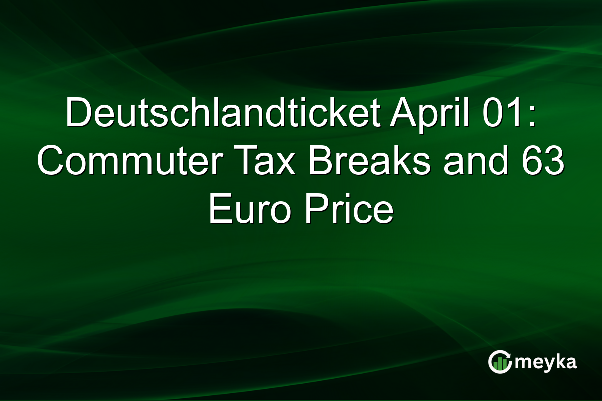Deutschlandticket April 01: Commuter Tax Breaks and 63 Euro Price