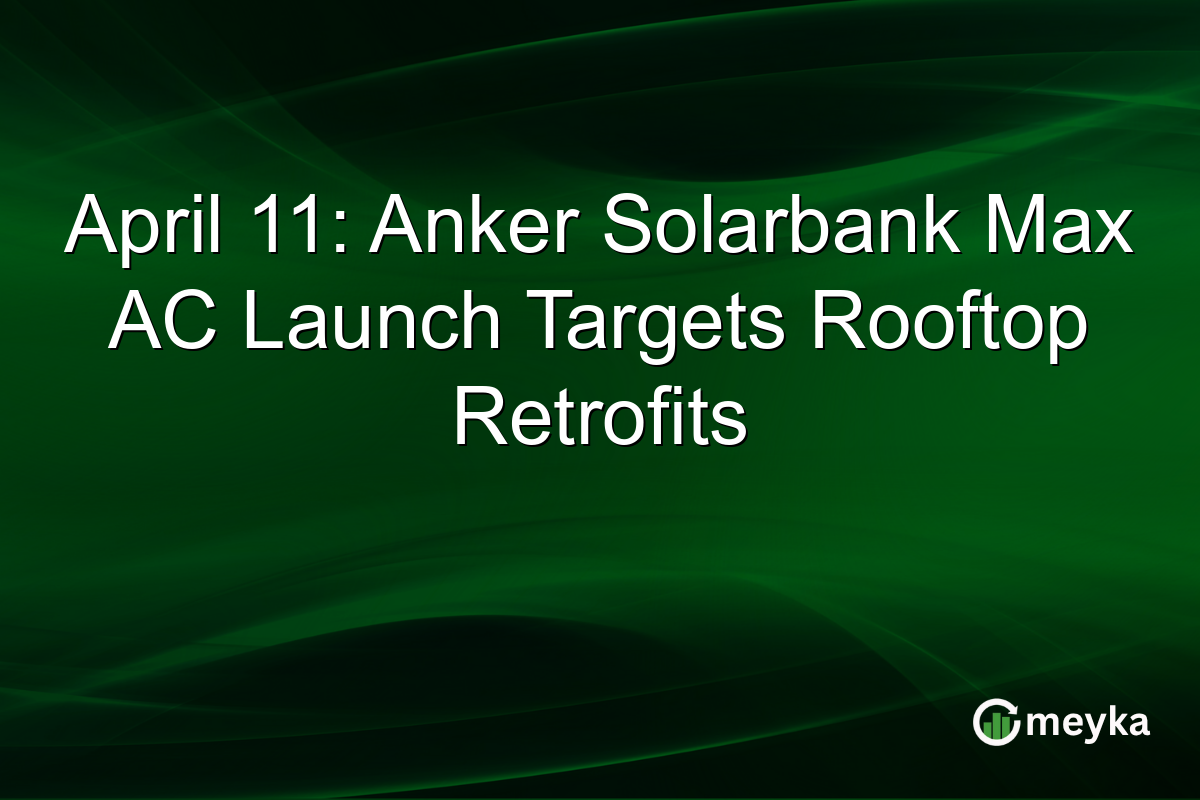 April 11: Anker Solarbank Max AC Launch Targets Rooftop Retrofits