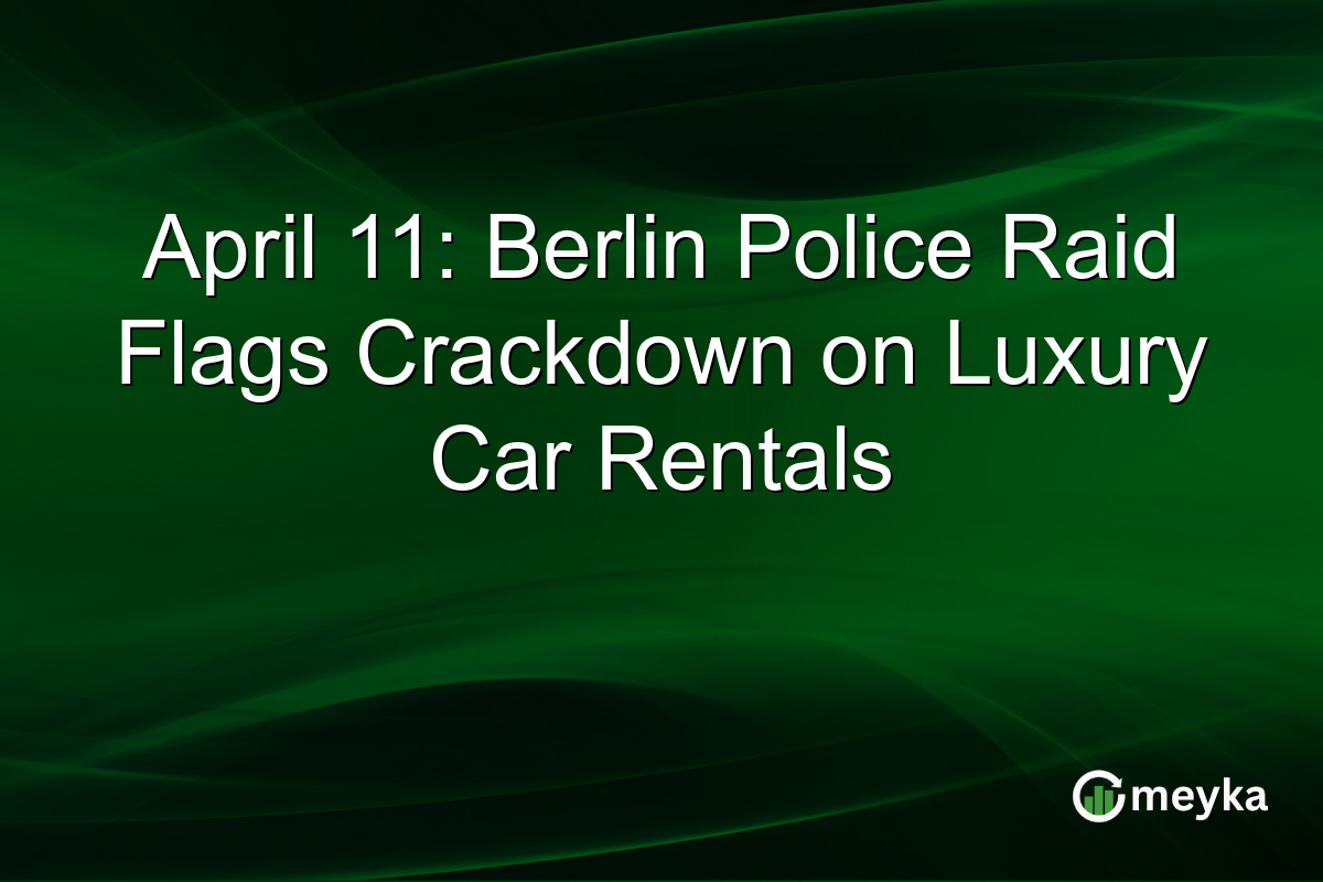 April 11: Berlin Police Raid Flags Crackdown on Luxury Car Rentals