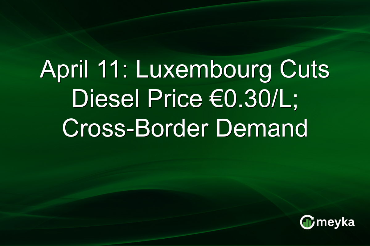 April 11: Luxembourg Cuts Diesel Price €0.30/L; Cross-Border Demand