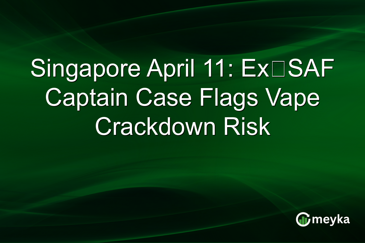 Singapore April 11: Ex‑SAF Captain Case Flags Vape Crackdown Risk