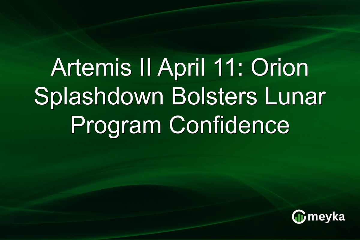 Artemis II April 11: Orion Splashdown Bolsters Lunar Program Confidence