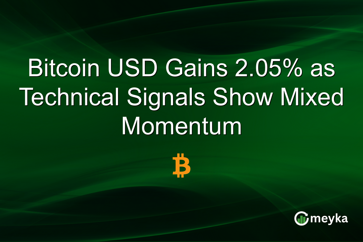 Bitcoin USD Gains 2.05% as Technical Signals Show Mixed Momentum