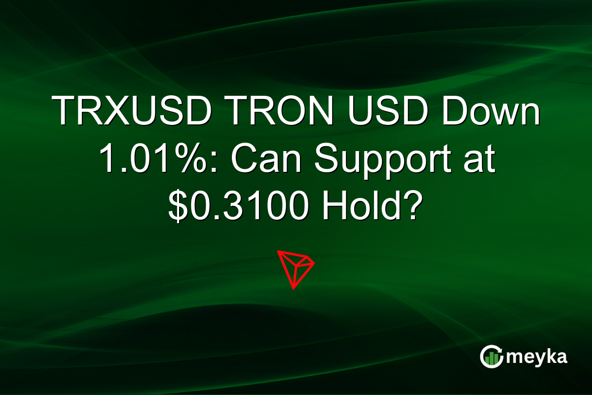 TRXUSD TRON USD Down 1.01%: Can Support at $0.3100 Hold?