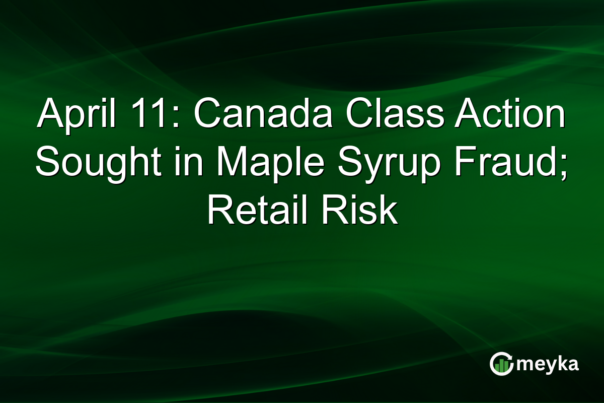 April 11: Canada Class Action Sought in Maple Syrup Fraud; Retail Risk