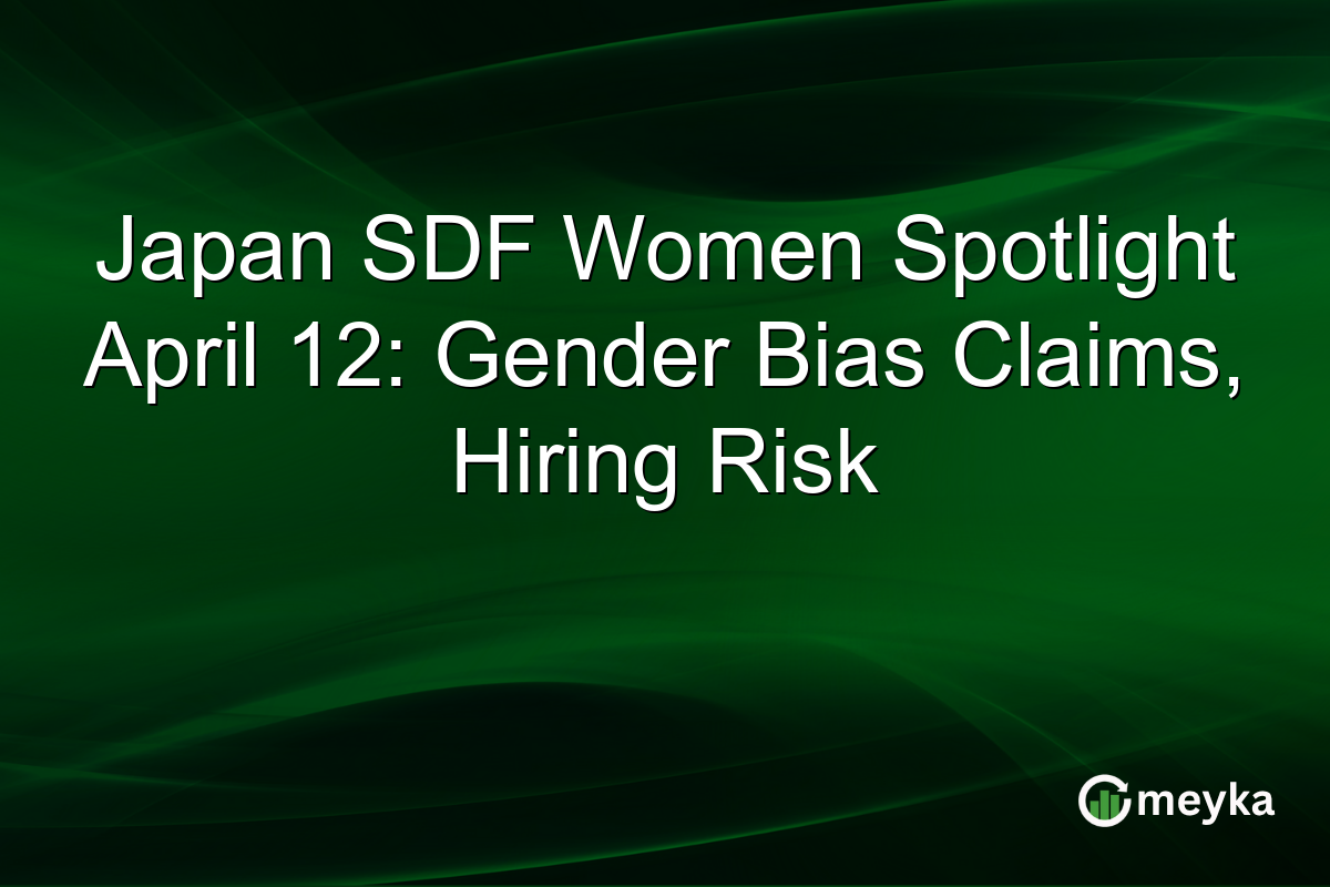 Japan SDF Women Spotlight April 12: Gender Bias Claims, Hiring Risk