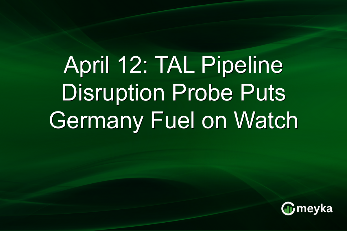April 12: TAL Pipeline Disruption Probe Puts Germany Fuel on Watch