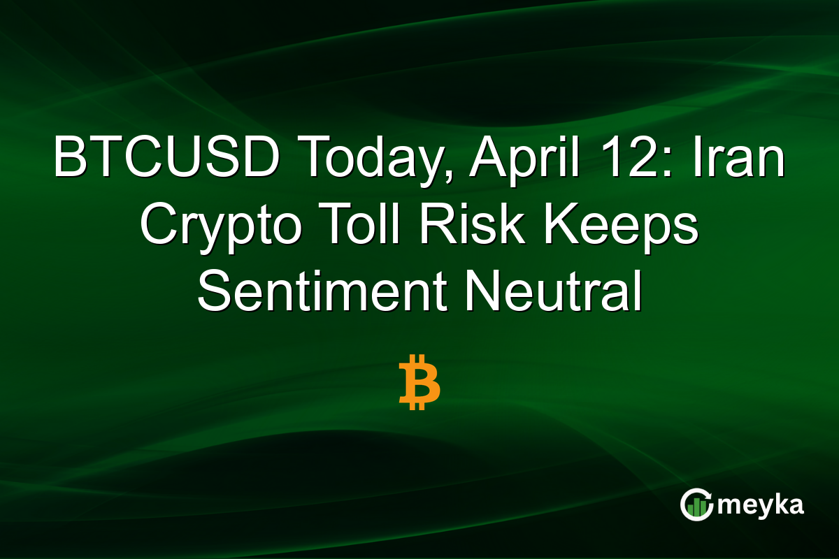 BTCUSD Today, April 12: Iran Crypto Toll Risk Keeps Sentiment Neutral