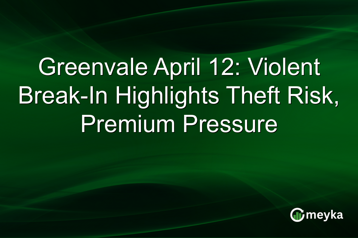 Greenvale April 12: Violent Break-In Highlights Theft Risk, Premium Pressure
