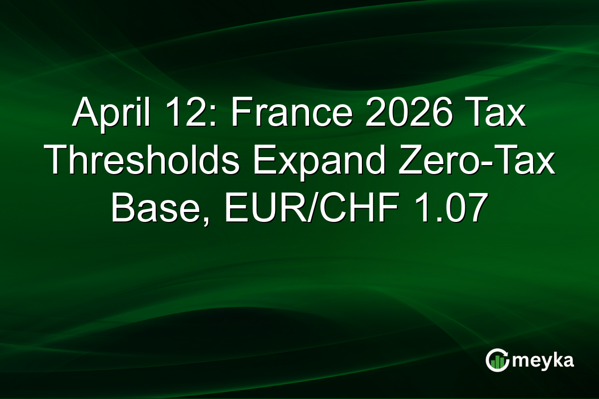 April 12: France 2026 Tax Thresholds Expand Zero-Tax Base, EUR/CHF 1.07