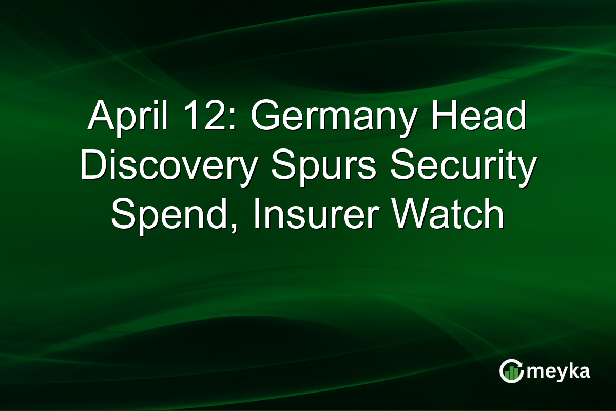 April 12: Germany Head Discovery Spurs Security Spend, Insurer Watch